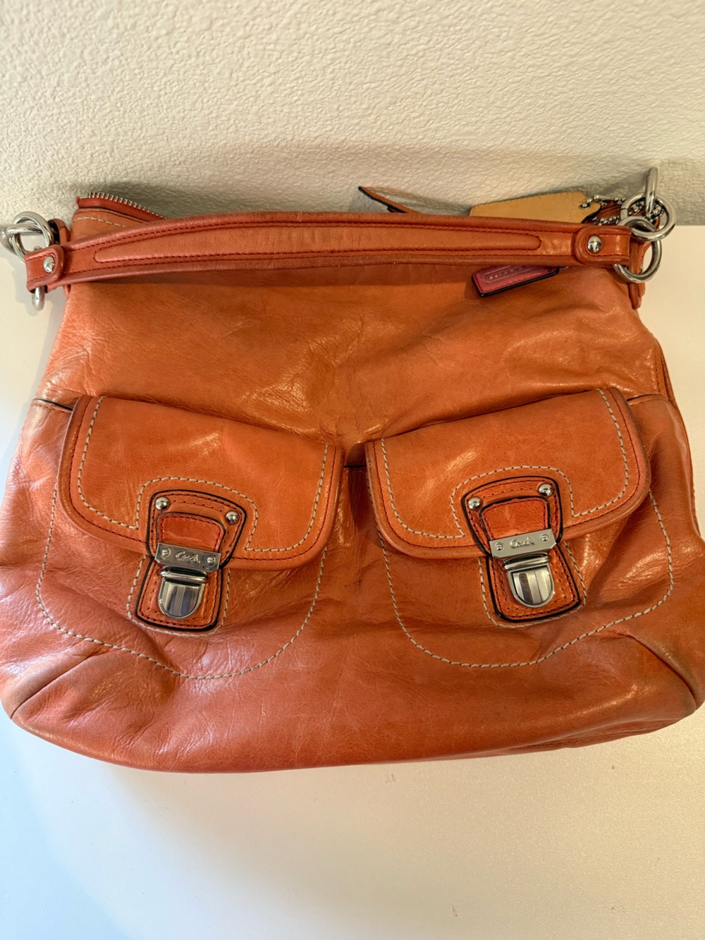 Coach Tangerine Poppy shoulder bag